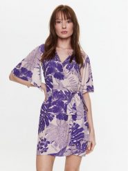 Pinko Sukienka letnia 100994 A0RL Fioletowy Regular Fit. Fioletowe sukienki damskie Pinko, na lato, bez wzorów, z wiskozy, bez kołnierzyka, bez ramiączek. Za 1,649.00 zł.