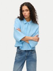 Vero Moda Koszula Natali 10279685 Niebieski Standard Fit. Niebieskie koszule damskie Vero Moda, xl, bez wzorów, z bawełny, bez kołnierzyka, bez ramiączek. Za 99.99 zł.