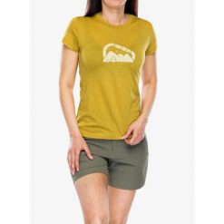 Koszulka merino damska Sensor Merino Air Summit Tee. Żółte bluzki sportowe damskie Sensor, bez wzorów, bez ramiączek. Za 245.99 zł.