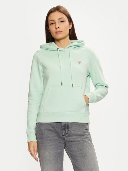 Guess Jeans Bluza W4YQ04 KC811 Zielony Regular Fit. Zielone bluzy bez kaptura damskie Guess Jeans, s, z bawełny. Za 219.99 zł.