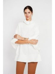 ASSUILI Sweter w kolorze białym rozmiar: 42. Białe golfy damskie Assuili, ze splotem, bez kołnierzyka. Za 122.09 zł.