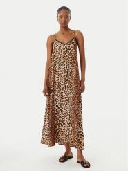 LOLA CASADEMUNT Sukienka letnia LS2616004 Beżowy Relaxed Fit. Brązowe sukienki damskie lola casademunt, na co dzień, na lato, l, bez wzorów, z wiskozy, bez kołnierzyka, bez ramiączek, proste. Za 459.99 zł.