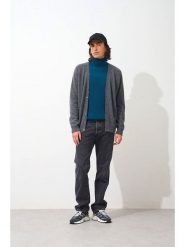 AUTHENTIC CASHMERE Kaszmirowy kardigan w kolorze antracytowym rozmiar: XXL. Czarne kardigany męskie AUTHENTIC CASHMERE, xxl, bez wzorów, z kaszmiru, bez kołnierzyka. Za 257.31 zł.