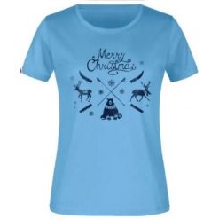 Damska koszulka Jm Christmas Blue 2xl. Czarne t-shirty damskie WOMEN'S BEST, m, bez wzorów, z bawełny, bez kołnierzyka. Za 137.99 zł.