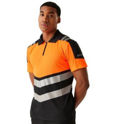 Koszulka Polo Męska HiVis. Brązowe koszulki polo męskie Regatta, m, bez wzorów, z materiału, bez ramiączek. Za 147.99 zł.