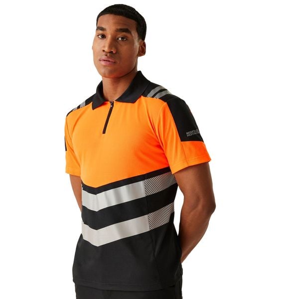 Koszulka Polo Męska HiVis. Brązowe koszulki polo męskie Regatta, m, bez wzorów, z materiału, bez ramiączek. Za 147.99 zł.