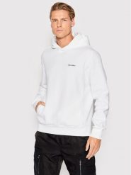 Calvin Klein Bluza Micro Logo K10K109927 Biały Regular Fit. Białe bluzy bez kaptura męskie CALVIN KLEIN, m, z bawełny. Za 429.99 zł.