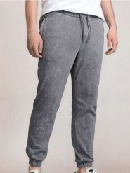 Spodnie dresowe z efektem sprania - szary. Szare spodnie sportowe męskie Sinsay, z dresówki. Za 49.99 zł.