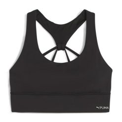 Biustonosz PUMA 4Keepers Evolve Longline. Czarne biustonosze sportowe damskie Puma, bez wzorów. Za 159.99 zł.