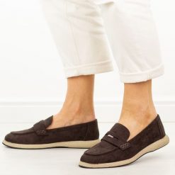 Brązowe mokasyny damskie Vinceza 62273. Brązowe mokasyny damskie VINCEZA, z jeansu. Za 159.00 zł.