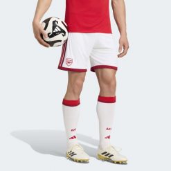 Spodenki podstawowe Arsenal FC 26/27. Białe szorty męskie Adidas, l, z materiału, do piłki nożnej. Za 199.00 zł.