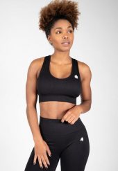 Neiro Bezszwowe Biustonosz sportowy - Czarny. Czarne biustonosze sportowe damskie GORILLA WEAR, bez wzorów, z nylonu. Za 209.00 zł.