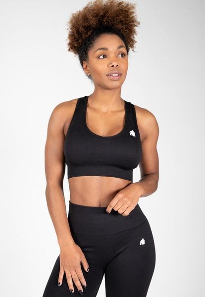 Neiro Bezszwowe Biustonosz sportowy - Czarny. Czarne biustonosze sportowe damskie GORILLA WEAR, bez wzorów, z nylonu. Za 189.00 zł.