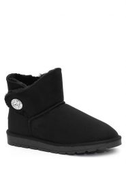 ISLAND BOOT Botki zimowe "Dona" w kolorze czarnym rozmiar: 38. Czarne botki damskie Island Boot, na zimę, z materiału, bez obcasa, bez zapięcia. Za 122.96 zł.