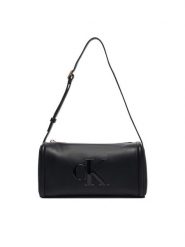 Calvin Klein Torebka Bold Ck Slouchy Shoulder Bag LV04F3894G Czarny. Czarne torebki klasyczne damskie CALVIN KLEIN, bez wzorów, ze skóry, bez dodatków. Za 369.99 zł.