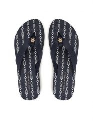 Tommy Hilfiger Japonki Th Chain Print FW0FW08514 Granatowy. Niebieskie klapki damskie Tommy Hilfiger, bez wzorów, z materiału, bez obcasa. Za 149.99 zł.