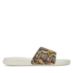 Klapki Puma. Brązowe klapki damskie Puma, bez wzorów, bez obcasa. Za 119.99 zł.