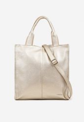 Złota Duża Torebka Shopper Tote z Regulowanym Paskiem Sorielleza. Żółte shopper bag damskie Renee, bez wzorów, z jeansu, na ramię, duże, bez dodatków. Za 149.99 zł.