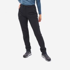 Spodnie turystyczne damskie Quechua MH500. Zielone spodnie materiałowe damskie QUECHUA, bez wzorów, z bawełny, sportowe. Za 149.99 zł.