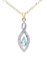 Revoni Złoty naszyjnik z diamentami i topazem - dł. 46 cm rozmiar: onesize. Niebieskie naszyjniki damskie Revoni, złote. Za 1,304.99 zł.