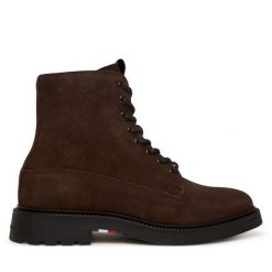 Kozaki Tommy Hilfiger. Brązowe buty zimowe męskie Tommy Hilfiger, bez zapięcia. Za 489.99 zł.