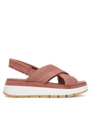 Clarks Sandały Tuscan Cross 26181471 Różowy. Czerwone sandały damskie Clarks, bez wzorów, ze skóry, bez obcasa, na płaskiej podeszwie. Za 289.99 zł.