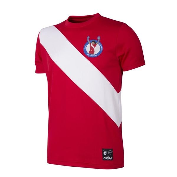 Koszulka Retro Piłkarska - Dorosły - Maradona x COPA Argentinos 1976 - Czerwona. Czerwone t-shirty sportowe męskie COPA FOOTBALL, s, z bawełny, bez ramiączek, do piłki nożnej. Za 338.27 zł.