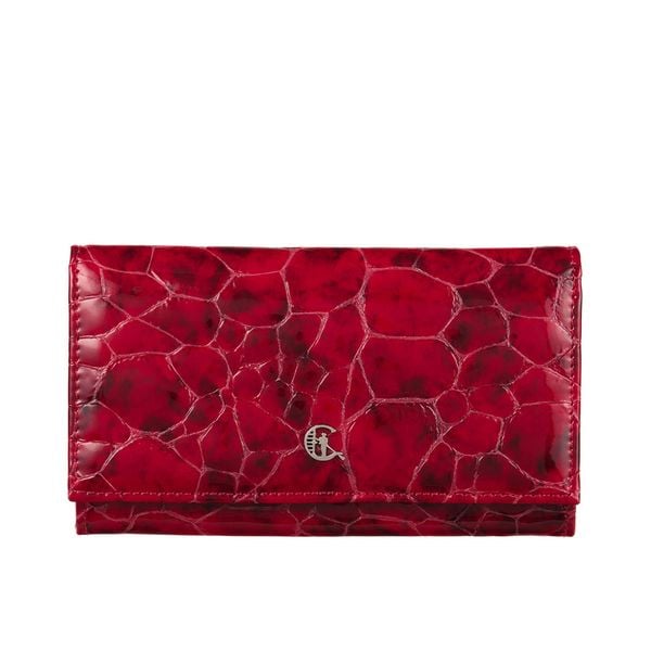 Duży czerwony portfel damski Canaletto ze skóry licowej z RFID – elegancja i bezpieczeństwo PD1602s90 RFID. Czerwone portfele damskie bez wzorów, ze skóry. Za 180.00 zł.