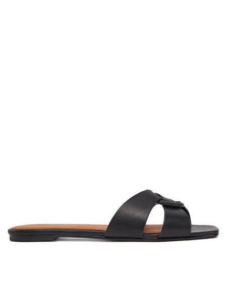 Polo Ralph Lauren Klapki 818955857002 Czarny. Czarne klapki damskie Polo Ralph Lauren, bez wzorów, ze skóry, bez obcasa. Za 1,399.00 zł.