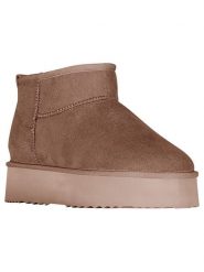 Geographical Norway Botki zimowe "Orage" w kolorze jasnobrązowym rozmiar: 41. Brązowe botki damskie Geographical Norway, na zimę, z materiału, bez obcasa, na platformie, bez zapięcia. Za 121.99 zł.