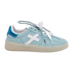 Niskie Buty Sportowe Damskie W Panterkę Miętowe niebieskie. Niebieskie buty sportowe na co dzień damskie bez wzorów. Za 139.80 zł.