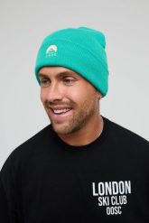 Klasyczna czapka beanie - Aqua. Niebieskie czapki męskie OOSC, bez wzorów, z materiału, klasyczne. Za 122.99 zł.