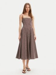 STAUD Sukienka letnia Wylie R25S2108YP Brązowy Slim Fit. Brązowe sukienki damskie STAUD, na lato, s, bez wzorów, z bawełny, bez kołnierzyka, bez ramiączek. Za 1,479.00 zł.