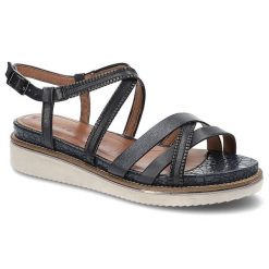 Granatowe Sandały Tamaris Wygodne Buty Na Lato. Niebieskie sandały damskie Tamaris, z aplikacjami, bez obcasa. Za 219.00 zł.