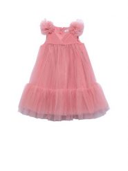 Abel & Lula Sukienka elegancka 5039 Różowy Regular Fit. Czerwone sukienki niemowlęce Abel & Lula, bez wzorów, z syntetyku, bez ramiączek. Za 369.99 zł.