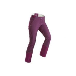 Spodnie turystyczne SH520 X-Warm damskie. Czarne spodnie materiałowe damskie QUECHUA, bez wzorów, z elastanu. Za 229.99 zł.