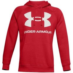 Bluza fitness męska Under Armour Rival Fleece Big Logo HD. Czerwone bluzy bez kaptura męskie Under Armour, bez wzorów, casualowe, bez kołnierzyka, bez ramiączek. W wyprzedaży za 159.00 zł.