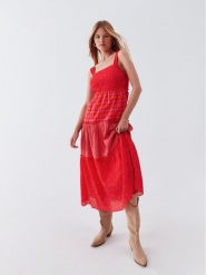 Desigual Sukienka codzienna Ely 23SWVW20 Czerwony Regular Fit. Czerwone sukienki damskie Desigual, na co dzień, s, bez wzorów, z syntetyku, bez kołnierzyka, bez ramiączek, proste. Za 539.99 zł.
