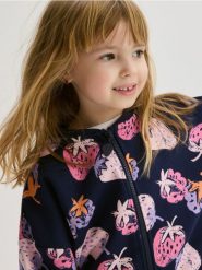 Wzorzysta bluza - granatowy. Niebieskie bluzy i bluzki niemowlęce Reserved, bez wzorów, z bawełny, bez ramiączek, bez kaptura. W wyprzedaży za 39.99 zł.