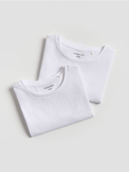 Bawełniany t-shirt 2 pack - wielobarwny. Koszulki dziewczęce Reserved, bez wzorów, z bawełny, bez ramiączek. Za 35.99 zł.