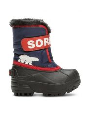 Sorel Śniegowce Toddler Snow Commander™ Boot NV5190-466 Granatowy. Niebieskie buty zimowe chłopięce Sorel, z materiału, bez zapięcia. Za 239.99 zł.