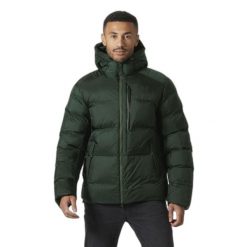 Kurtka puchowa Helly Hansen Winter. Czarne kurtki męskie Helly Hansen, bez wzorów, z puchu, sportowe, z kapturem. W wyprzedaży za 1,157.50 zł.