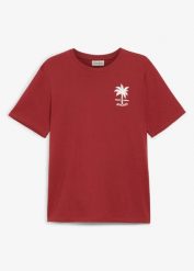 T-shirt z czystej bawełny. Czarne t-shirty męskie bonprix, m, bez wzorów, z bawełny, bez kołnierzyka. Za 42.99 zł.