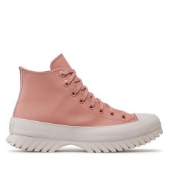 Trampki Converse. Czerwone botki damskie Converse, retro, bez obcasa, na płaskiej podeszwie, bez zapięcia. Za 399.99 zł.