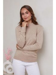 Soft Cashmere Sweter w kolorze beżowym rozmiar: 38/40. Brązowe golfy damskie Soft Cashmere, z kaszmiru, bez kołnierzyka. Za 117.17 zł.