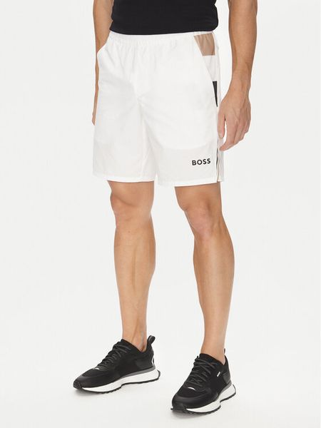 BOSS Szorty sportowe S_T-Match 50541370 Biały Regular Fit. Białe szorty męskie Boss, l, z syntetyku. Za 599.99 zł.
