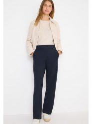 Cecil Spodnie w kolorze granatowym rozmiar: XXL/L30. Niebieskie spodnie materiałowe damskie Cecil, bez wzorów, z materiału, z podwyższonym stanem. Za 149.66 zł.