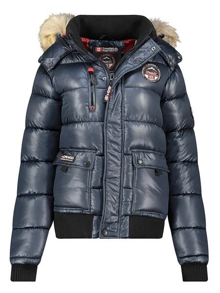 Canadian Peak Kurtka zimowa "Bugseak" w kolorze granatowym rozmiar: XXL. Niebieskie kurtki damskie Canadian Peak, na zimę, xxl, bez wzorów, z puchu, bez kaptura. Za 375.08 zł.