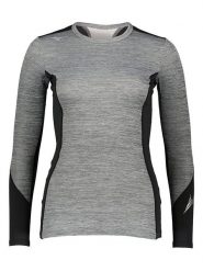 Mizuno Koszulka funkcyjna "Virtual Body G2 Crew" w kolorze szaro-czarnym rozmiar: XS. Czarne bluzki sportowe damskie Mizuno, xs, bez wzorów, bez ramiączek. Za 57.06 zł.