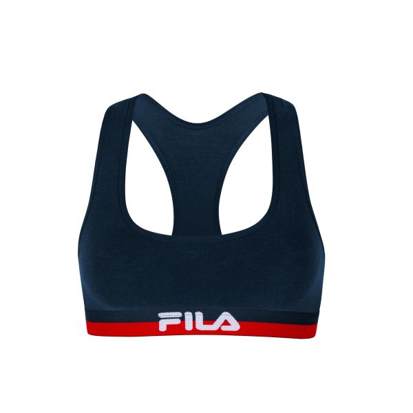 Biustonosz Sportowy Fila Woman Bra FU6048. Niebieskie biustonosze sportowe damskie Fila, bez wzorów. Za 34.99 zł.